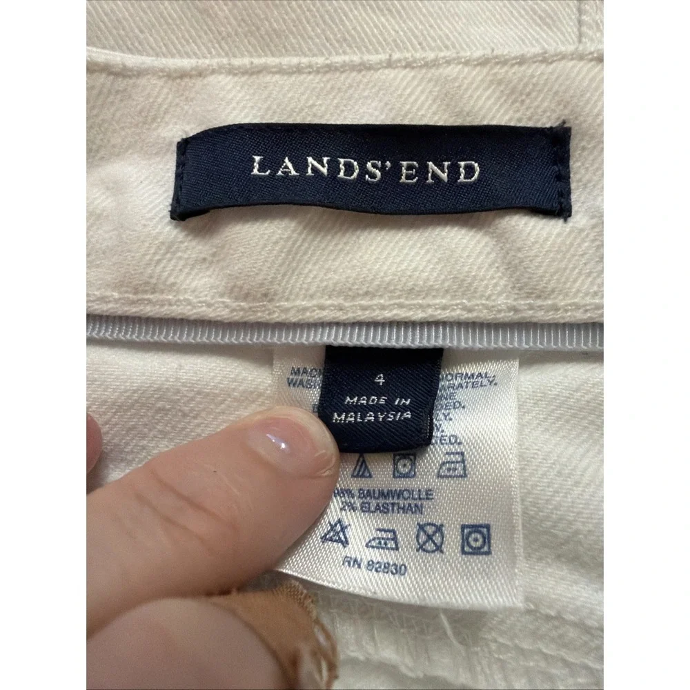 Lands End Womens White Jeans Bootcut Sz 4x31 Spring Pants Denim Summer Old Money - Picture 2 of 11